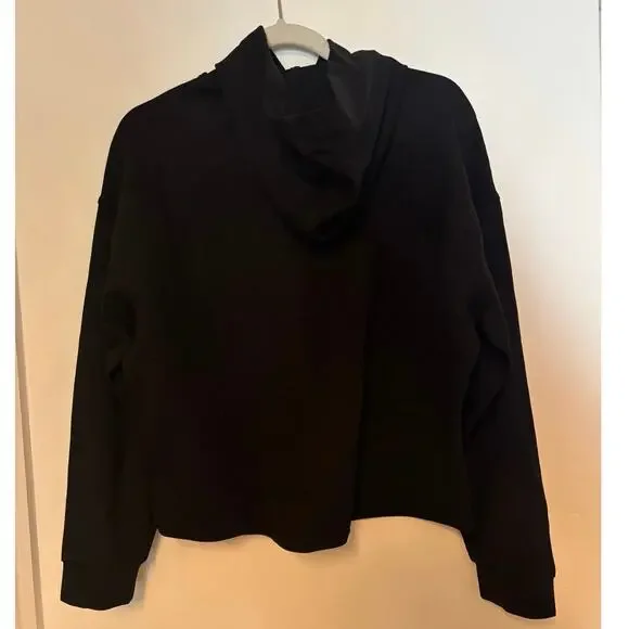NWT Madewell Ponte Hoodie Sweatshirt In Black Size Medium - Picture 7 of 8
